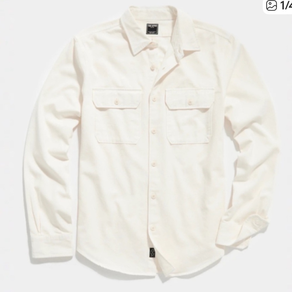 Todd Snyder Cream Button-Down Casual Shirt